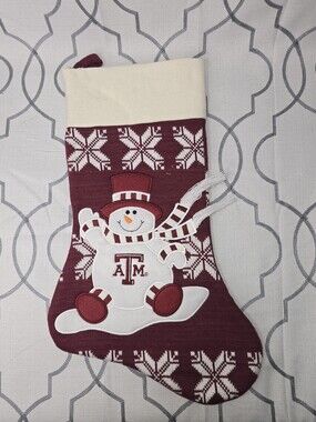 Texas A&M Football Aggies College University 20" Knit Christmas Stocking NWOT